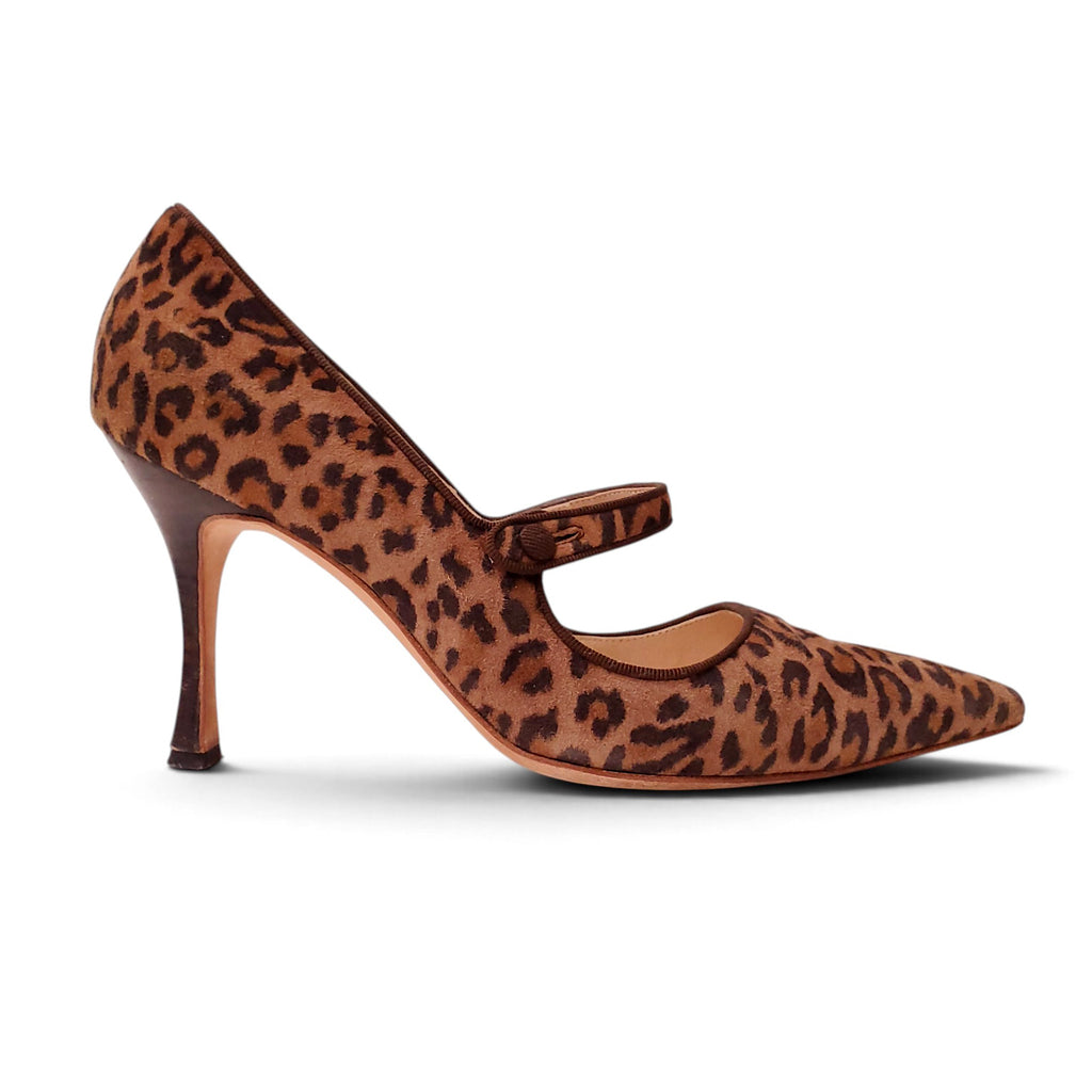 MANOLO BLAHNIK LEOPARD MARY JANES - SIZE 39