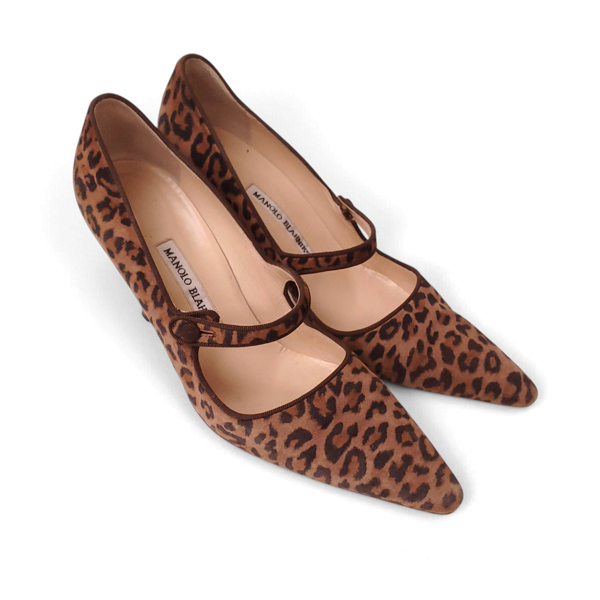 MANOLO BLAHNIK LEOPARD MARY JANES - SIZE 39