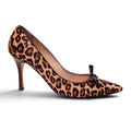 MANOLO BLAHNIK LEOPARD PONY HAIR HEELS WITH BOW - SIZE 39