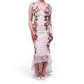 MARCHESA WHITE LACE EMBROIDERED FLORAL GOWN - SIZE 8