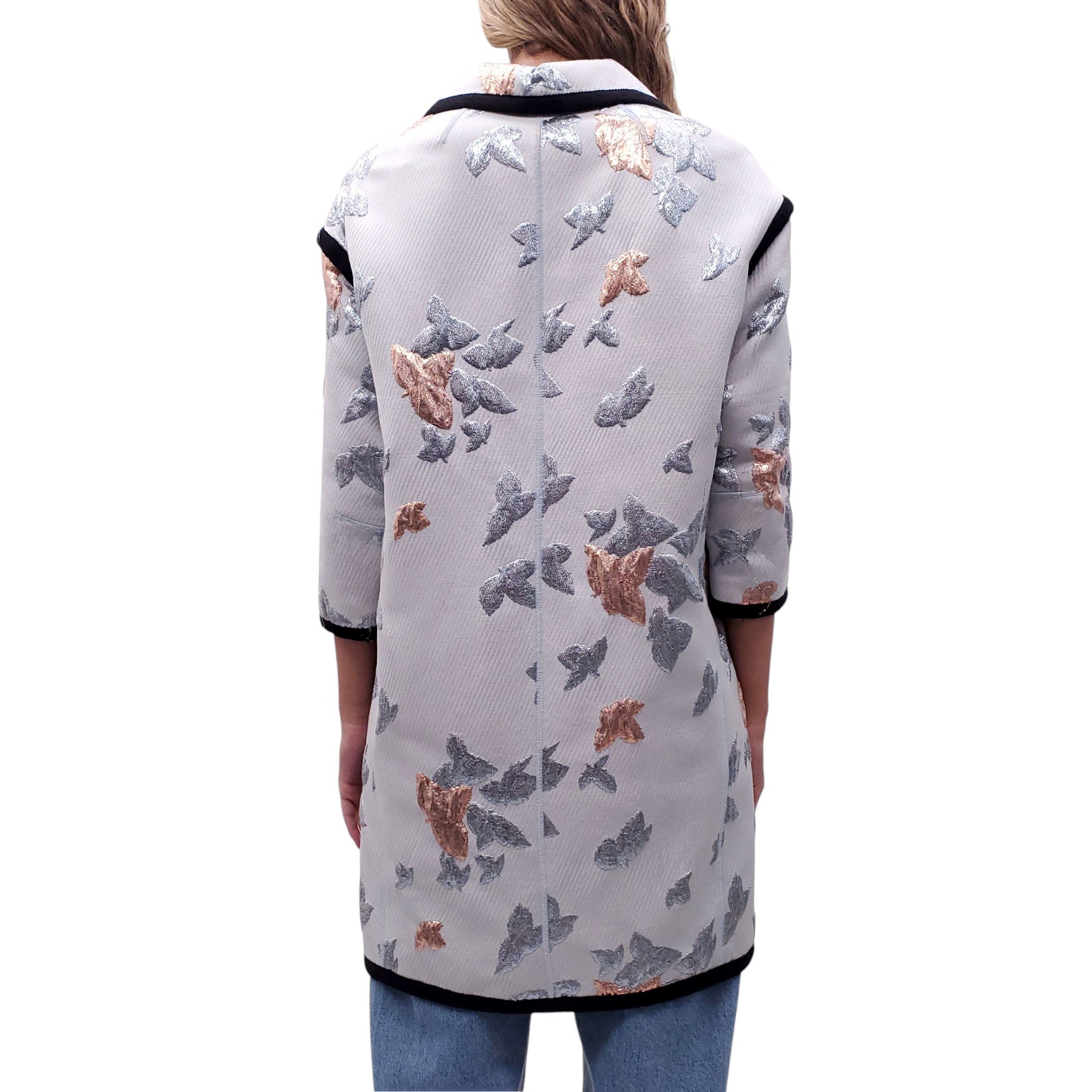 MARC JACOBS RUNWAY LIGHT BLUE METALLIC PATTERNED JACKET - SIZE 4