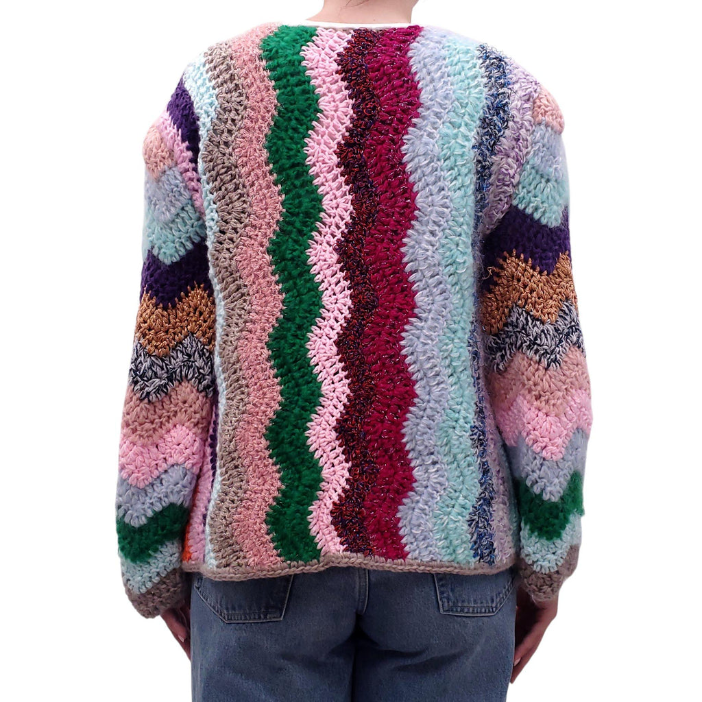 MARIDRUNA MULTICOLOURED METALLIC KNIT CARDIGAN - SIZE O/S