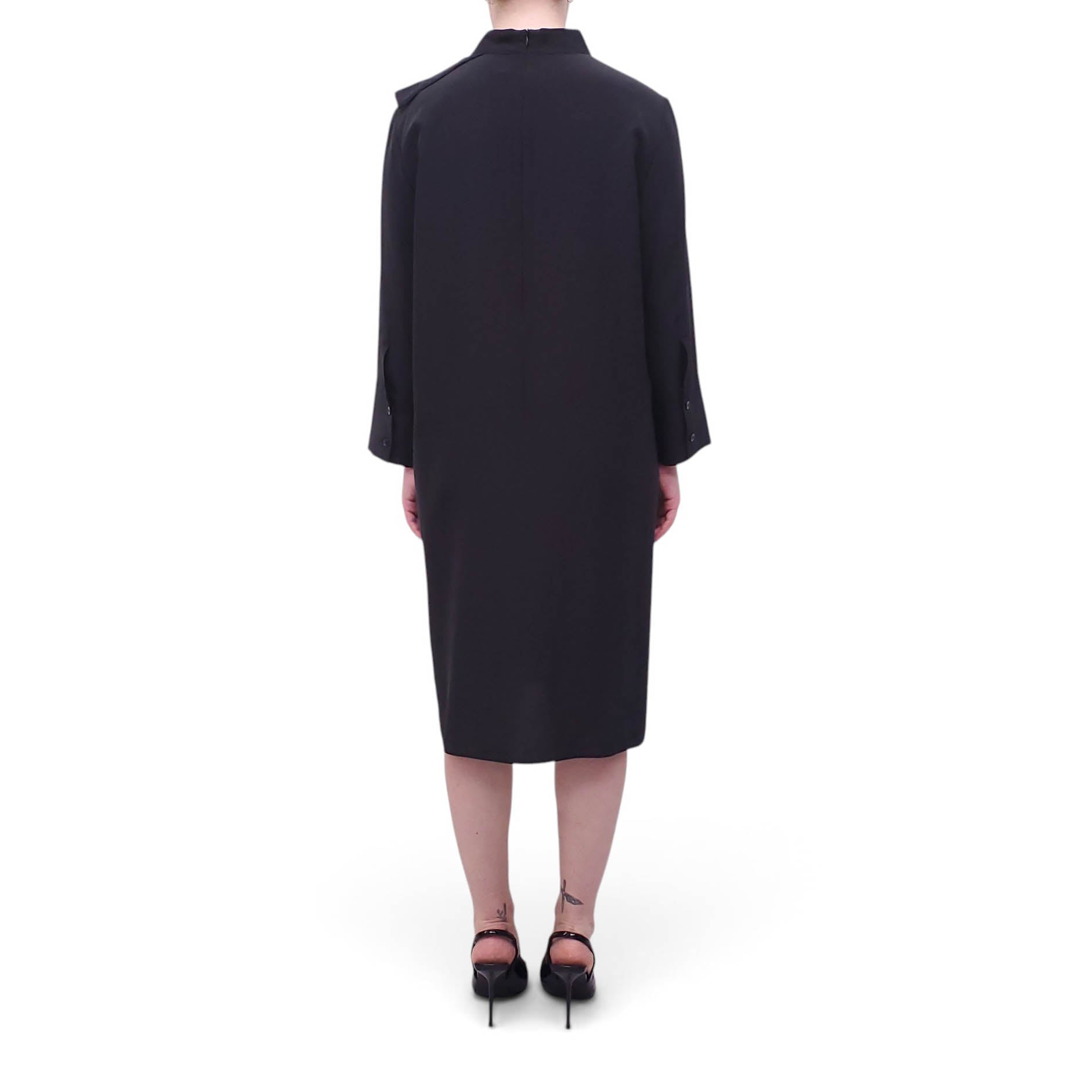 MARNI BLACK DRESS WITH RUFFLE - SIZE 46