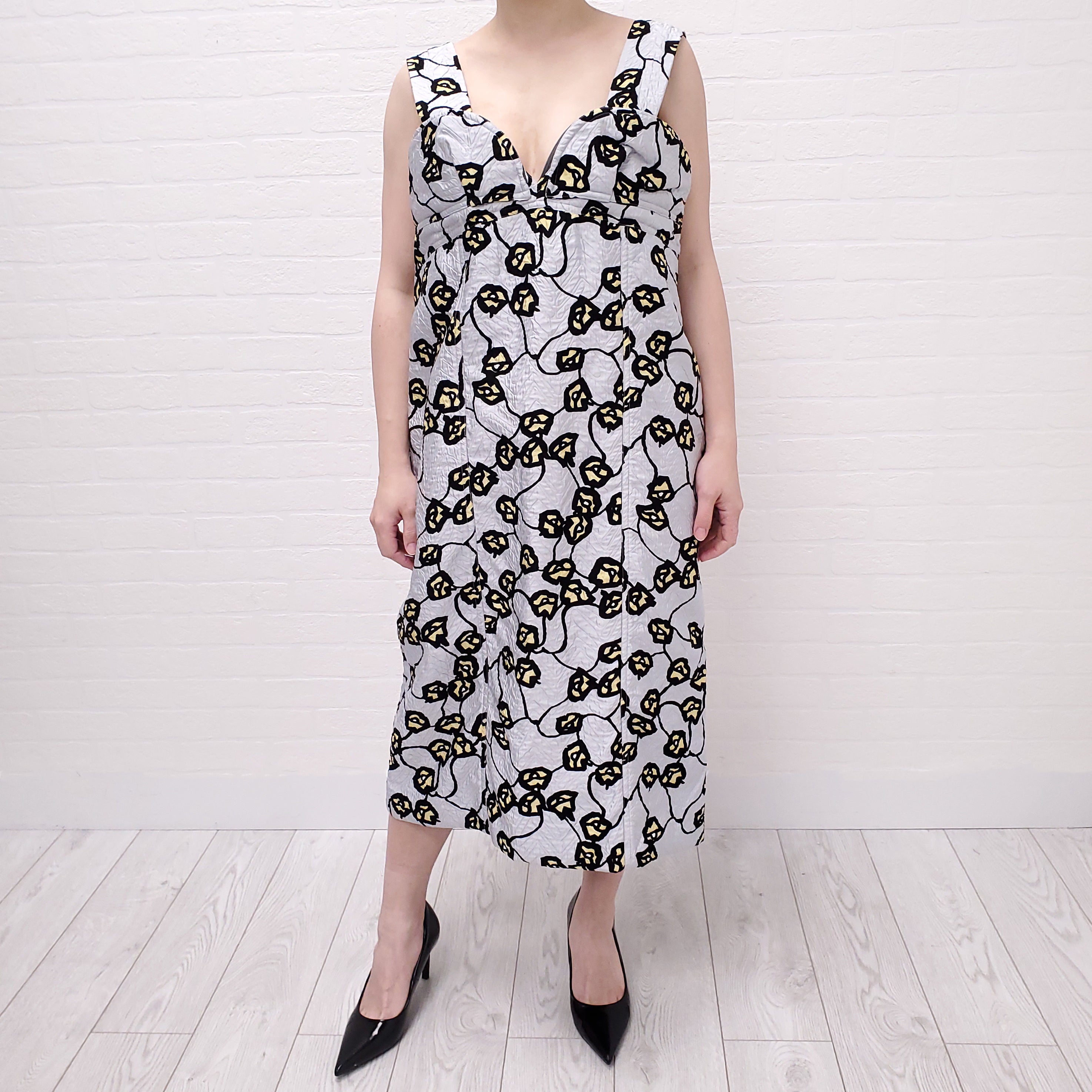 MARNI BLUE PATTERNED DRESS - SIZE 44 (OVERSIZED FIT)