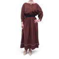 MARNI BROWN COTTON MAXI DRESS WITH ELASTIC WAIST DETAIL - SIZE 44