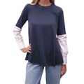 MARNI NAVY LAYERED BLOUSE T-SHIRT - SIZE 40
