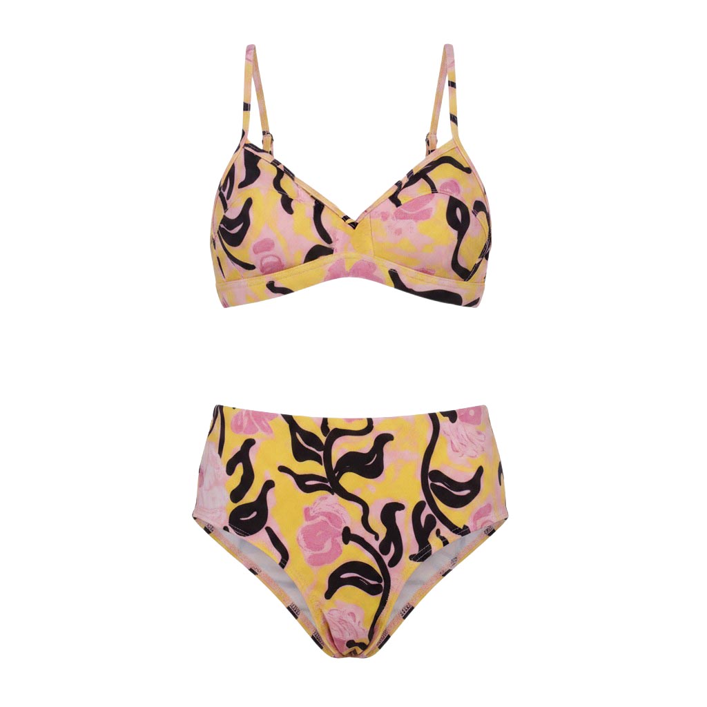MARNI PINK AND YELLOW PRINT BIKINI - SIZE 36