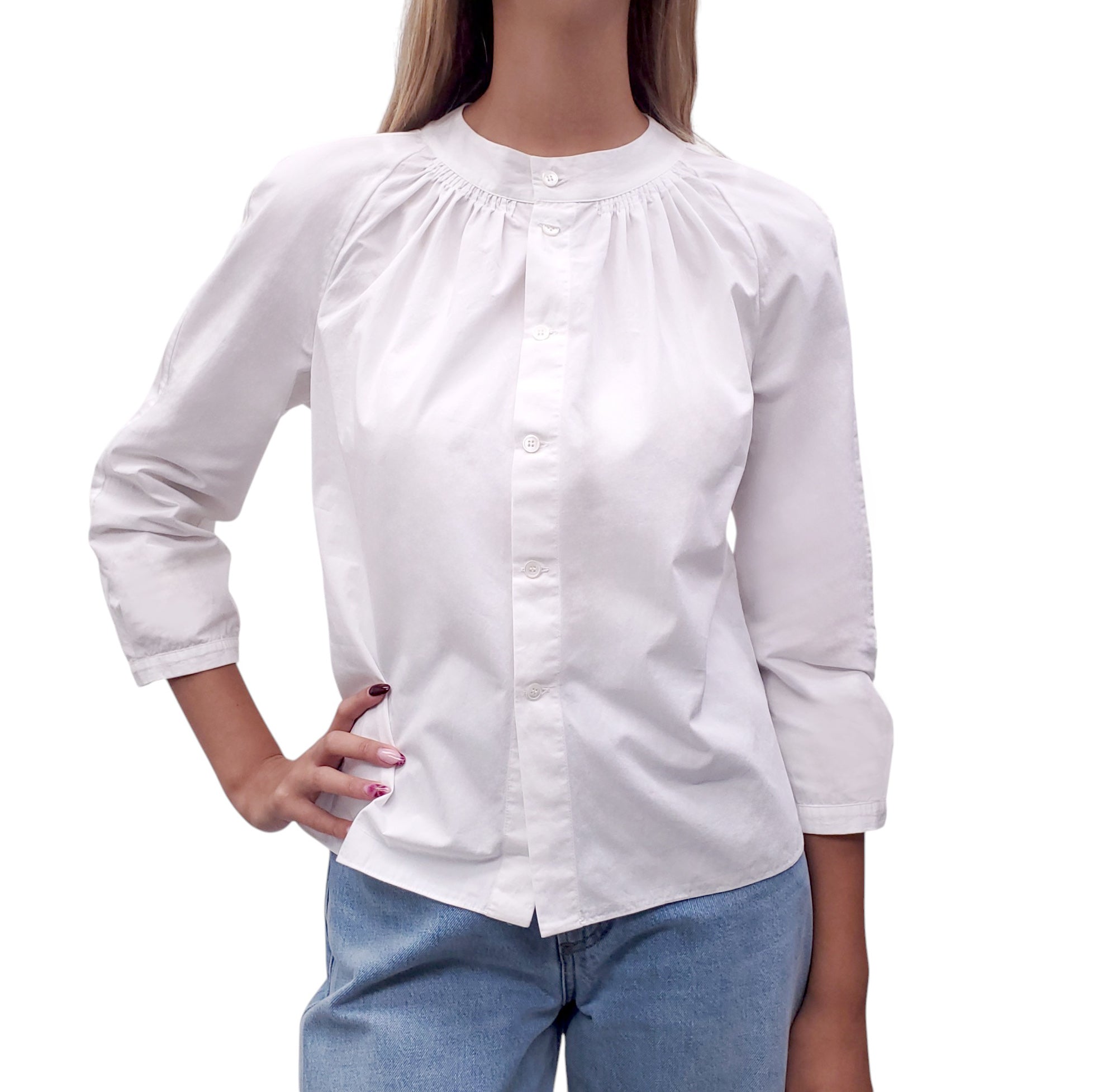 MARNI WHITE COTTON BLOUSE - SIZE 42