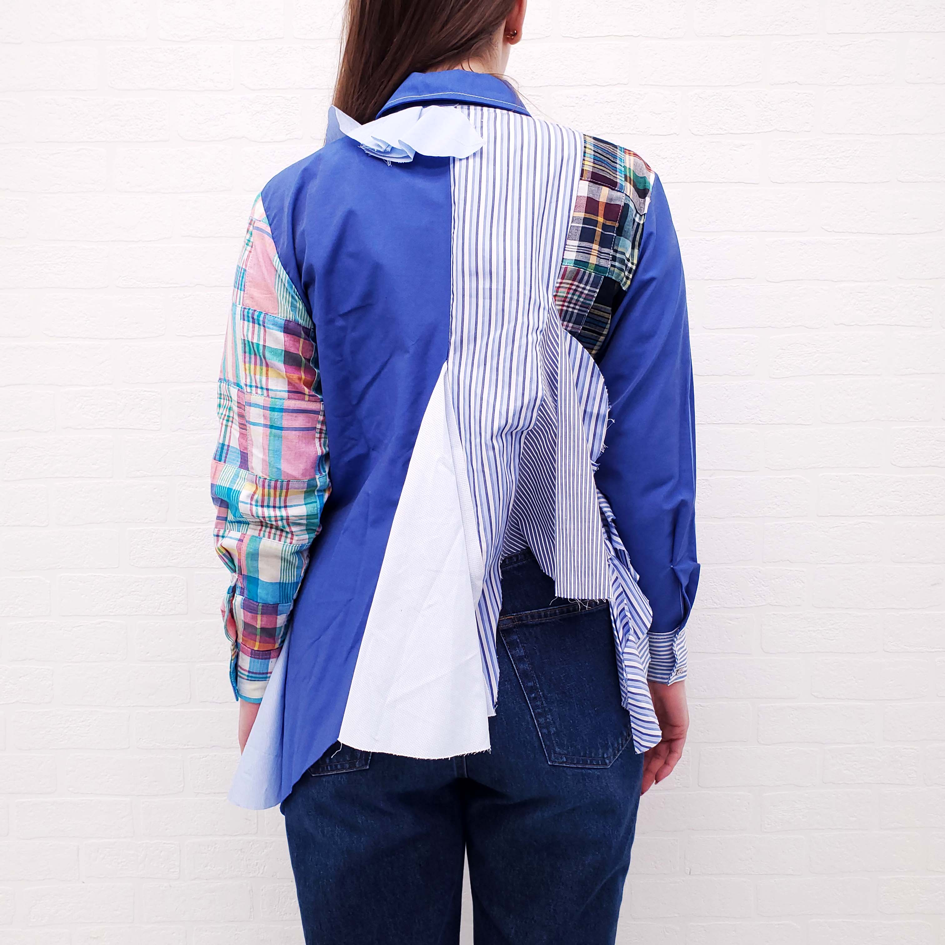 MARQUES ALMEDIA PLAID LAYERED BLOUSE - SIZE 4