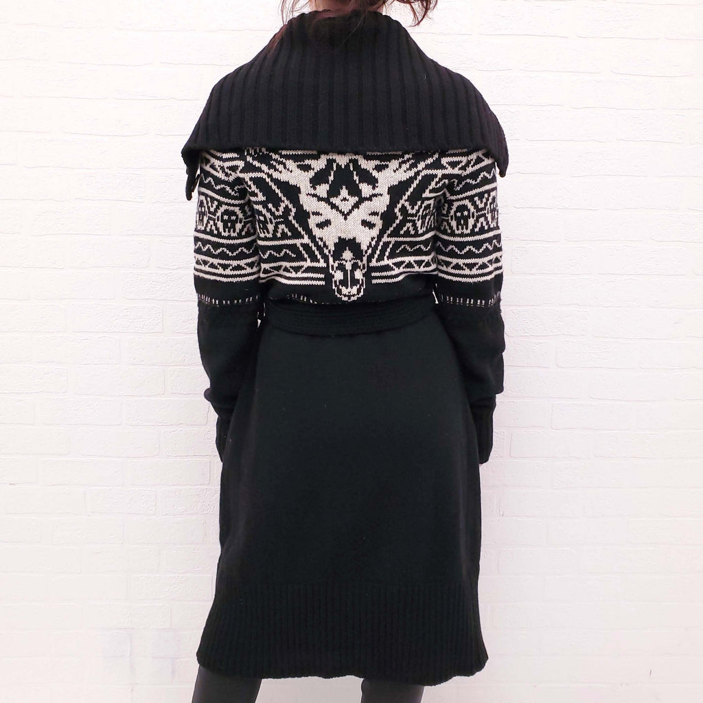 MCQ ALEXANDER MCQUEEN KNIT PATTERNED LONG CARDIGAN - SIZE S