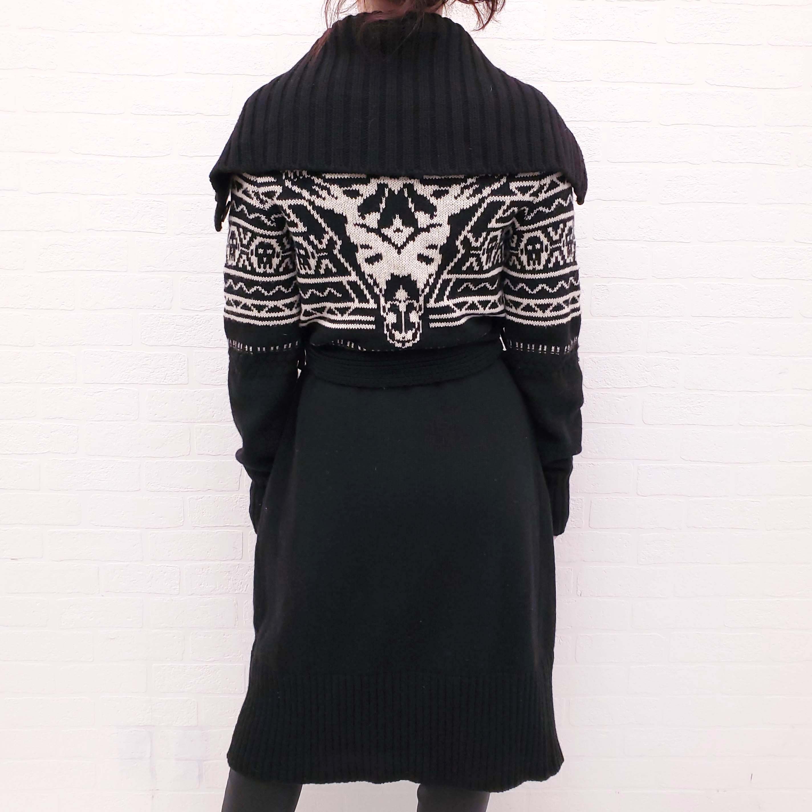 MCQ ALEXANDER MCQUEEN KNIT PATTERNED LONG CARDIGAN - SIZE S
