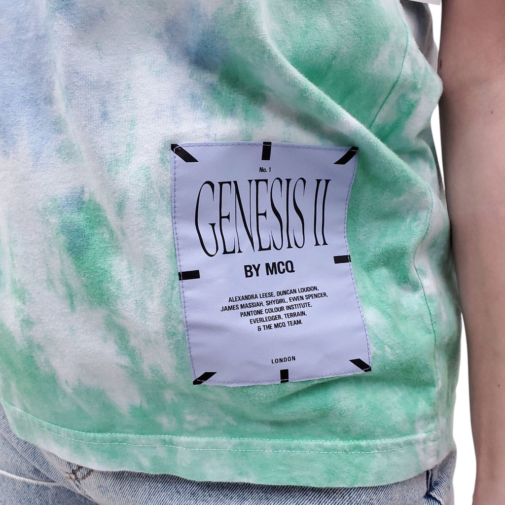 MCQ GREEN TIE-DYE T-SHIRT - SIZE L