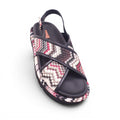 MISSONI BLACK AND MULTICOLOURED CHEVRON PATTERNED SANDALS - SIZE 37