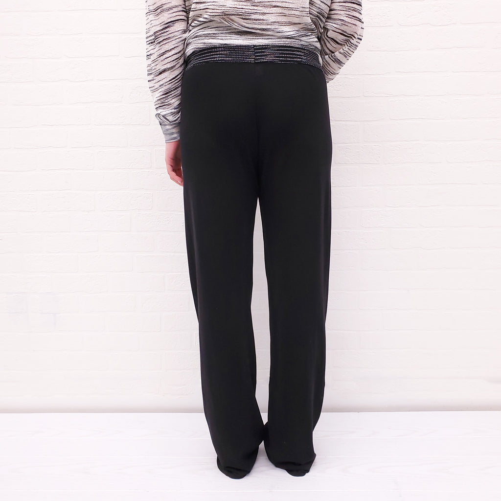 MISSONI BLACK KNIT SHEER PANTS - SIZE 38
