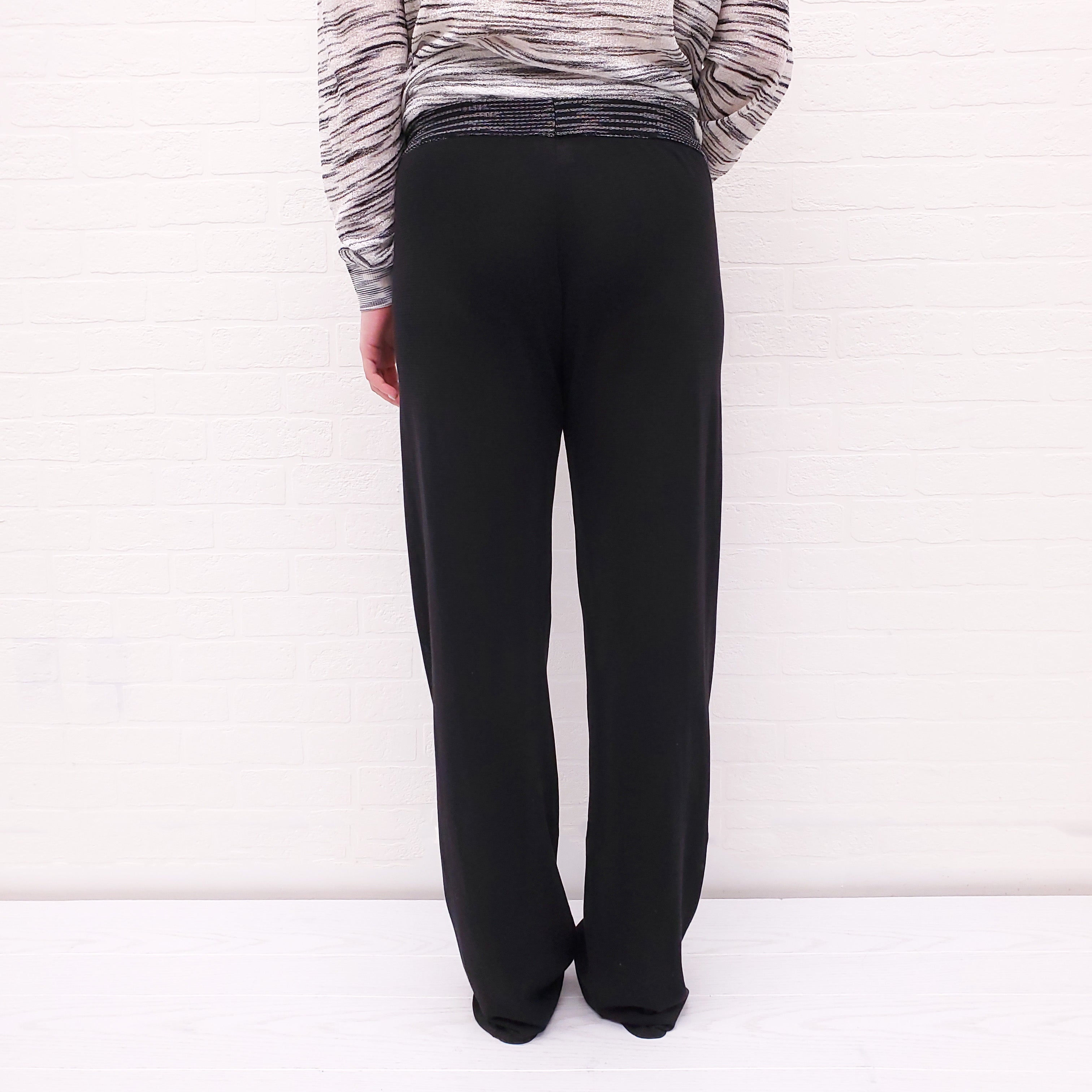 MISSONI BLACK KNIT SHEER PANTS - SIZE 38