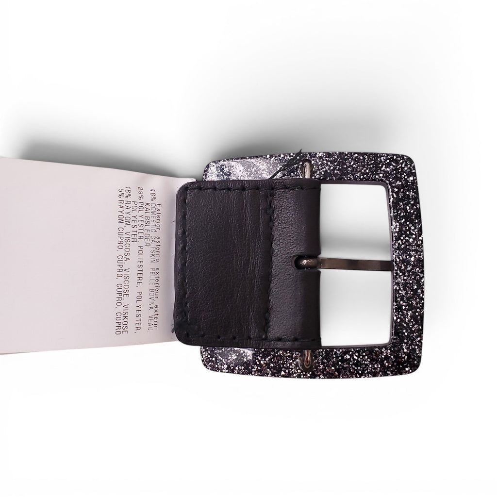 MISSONI GREEN METALLIC PATTERNED BELT - SIZE 80