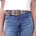 MISSONI GREEN METALLIC PATTERNED BELT - SIZE 80