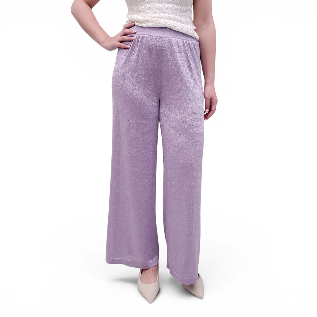 MISSONI LILAC METALLIC TROUSERS - SIZE 42