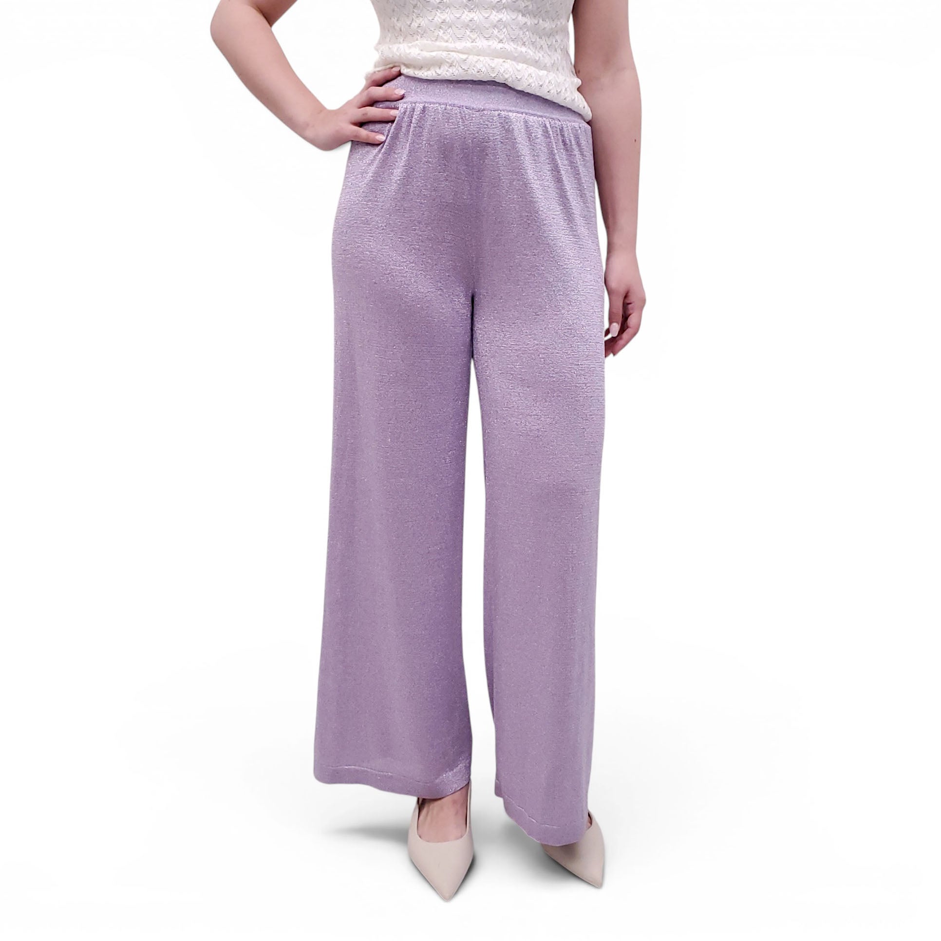 MISSONI LILAC METALLIC TROUSERS - SIZE 42