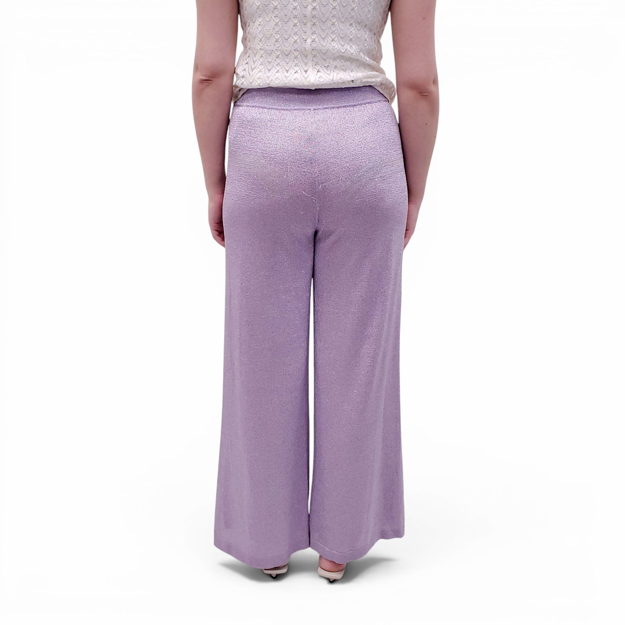 MISSONI LILAC METALLIC TROUSERS - SIZE 42