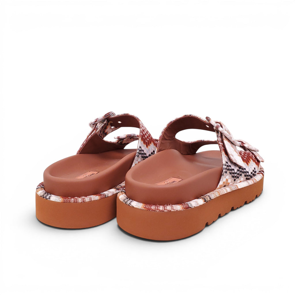 MISSONI METALLIC CHEVRON PATTERNED SANDALS - SIZE 37.5