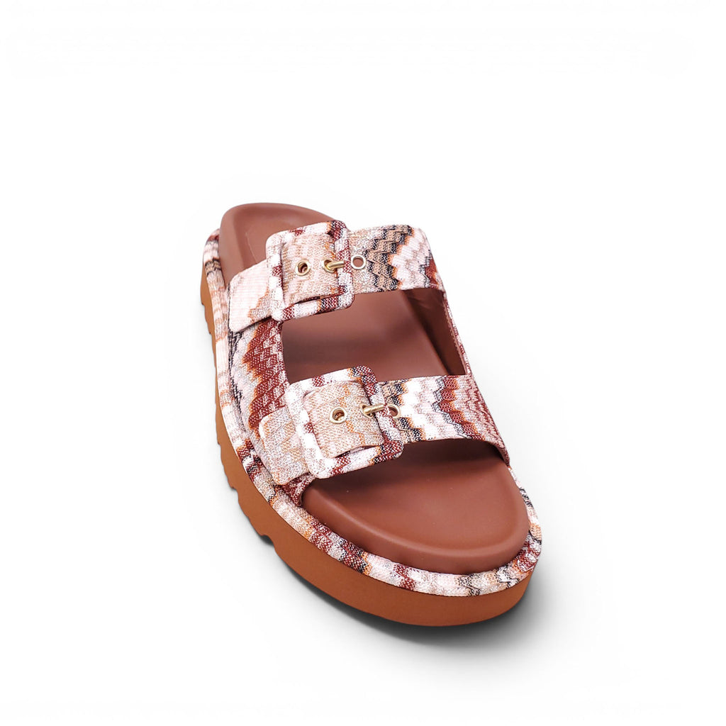 MISSONI METALLIC CHEVRON PATTERNED SANDALS - SIZE 37.5