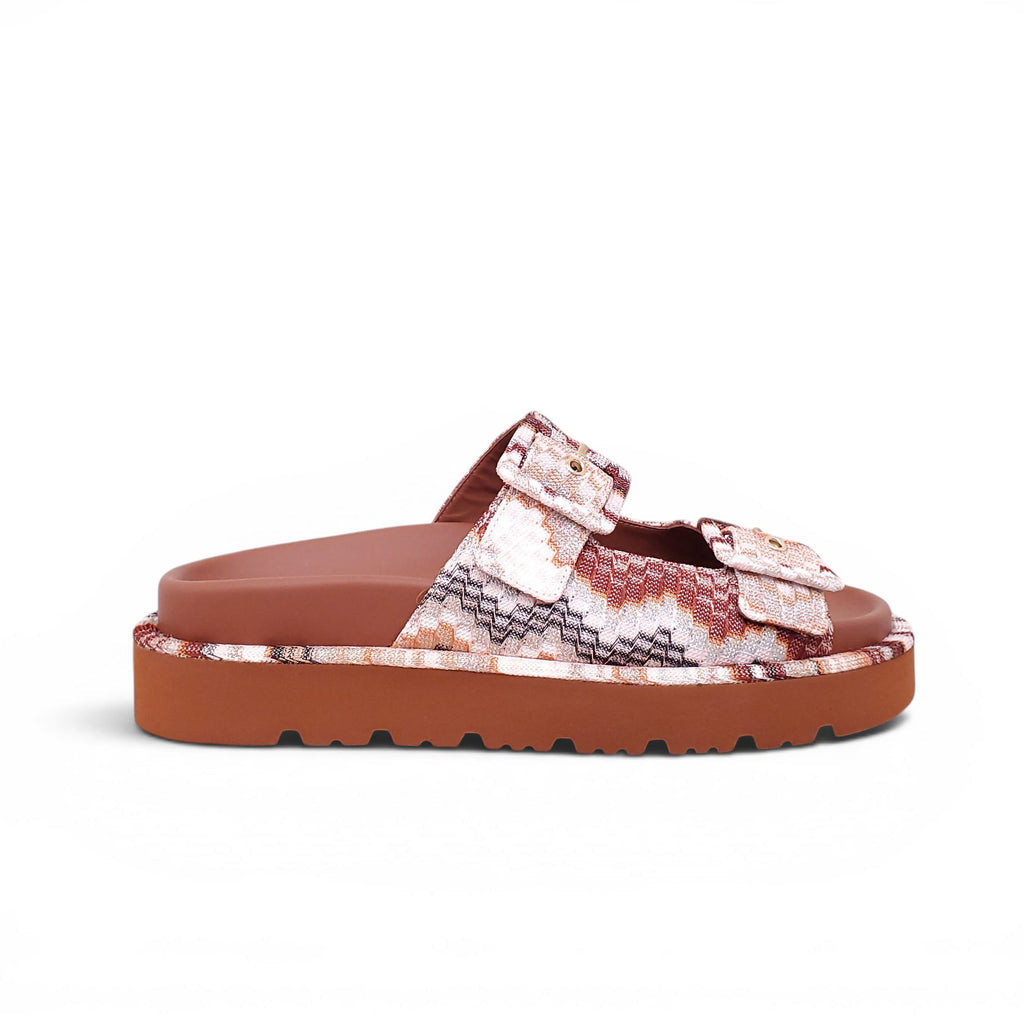 MISSONI METALLIC CHEVRON PATTERNED SANDALS - SIZE 37.5