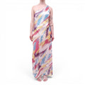 MISSONI MULTICOLOURED ONE-SHOULDER MESH COVER-UP DRESS - SIZE 46