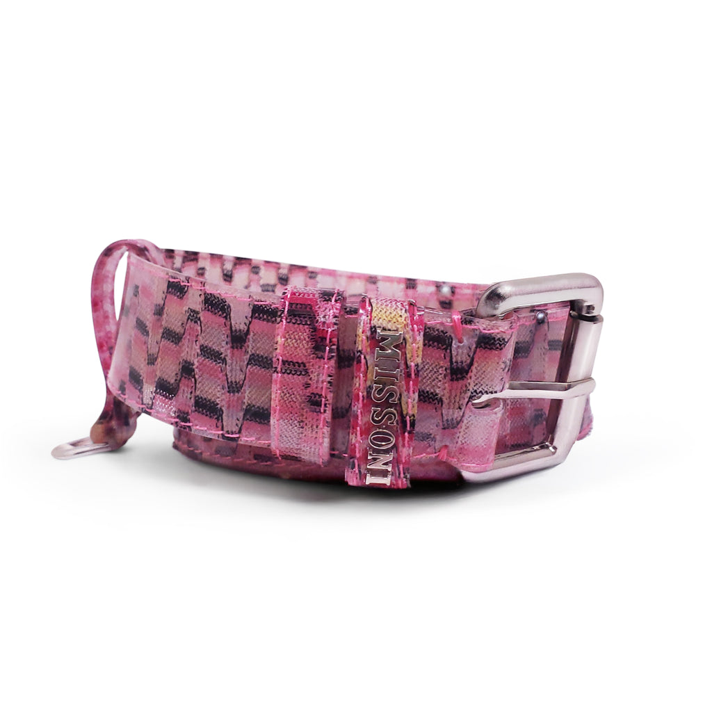 MISSONI PINK PATTERNED PVC BELT - SIZE 70
