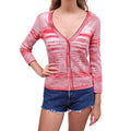 MISSONI RED AND PINK ZIG ZAG KNIT CARDIGAN - SIZE 38