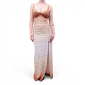 MISSONI TERRACOTTA OMBRE ZIGZAG DRESS WITH TWIST DETAIL - SIZE 42