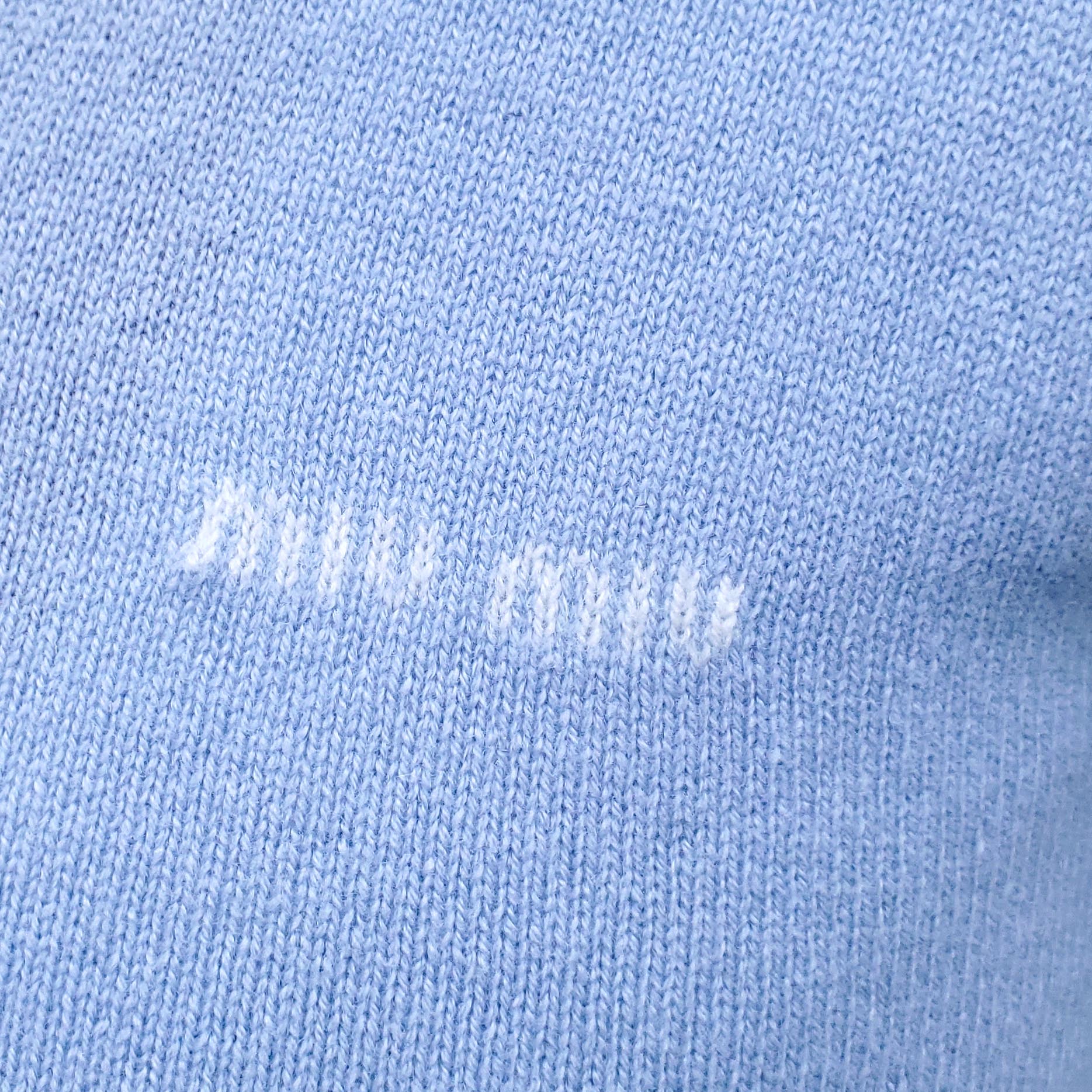 MIU MIU BABY BLUE CASHMERE KNIT POLO CARDIGAN - SIZE XS