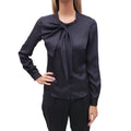 MIU MIU BLACK BLOUSE WITH BOW DETAIL - SIZE 38