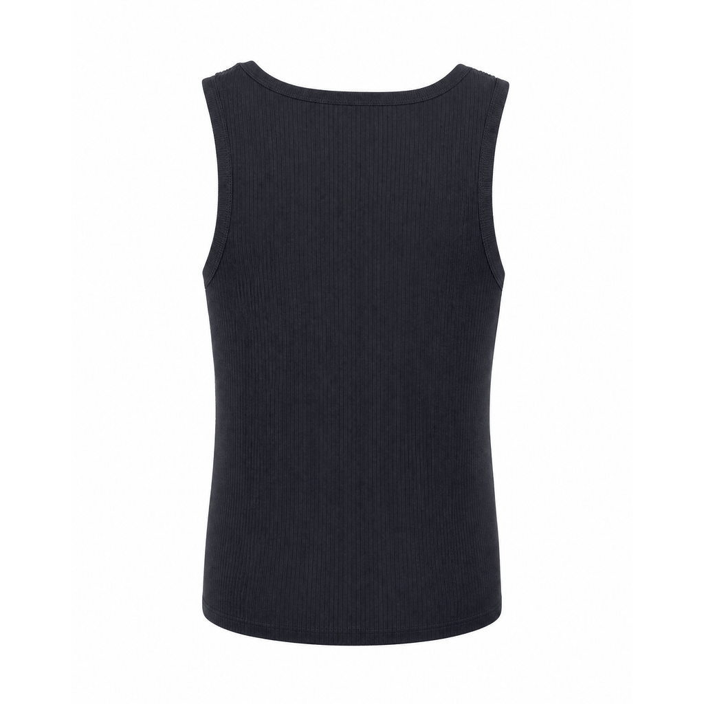 MIU MIU BLACK LOGO SLEEVELESS KNIT TANK - SIZE 36