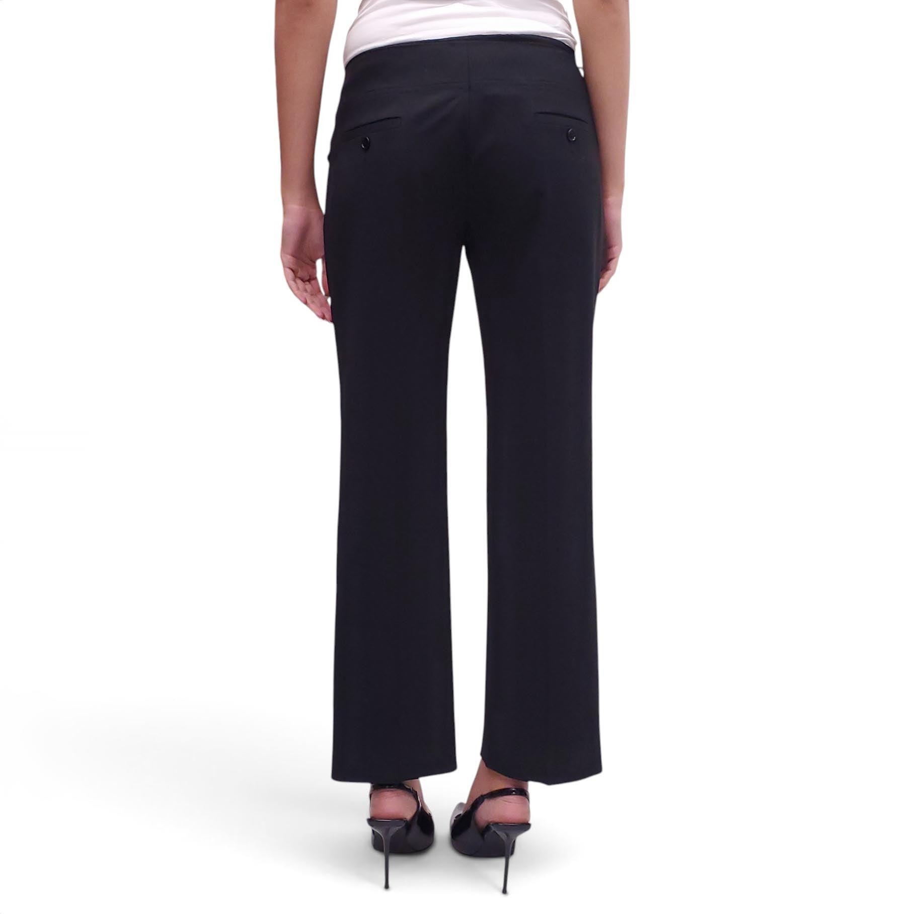 MIU MIU BLACK PANTS WITH BELT DETAIL - SIZE 46