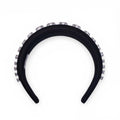 MIU MIU BLACK SATIN AND CRYSTAL HEADBAND