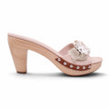 MIU MIU BLUSH PINK PATENT CRYSTAL MULES - SIZE 38