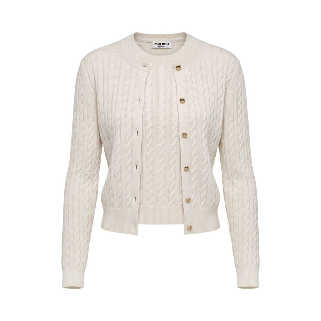 MIU MIU CASHMERE 2-PIECE CARDIGAN SET - SIZE 36