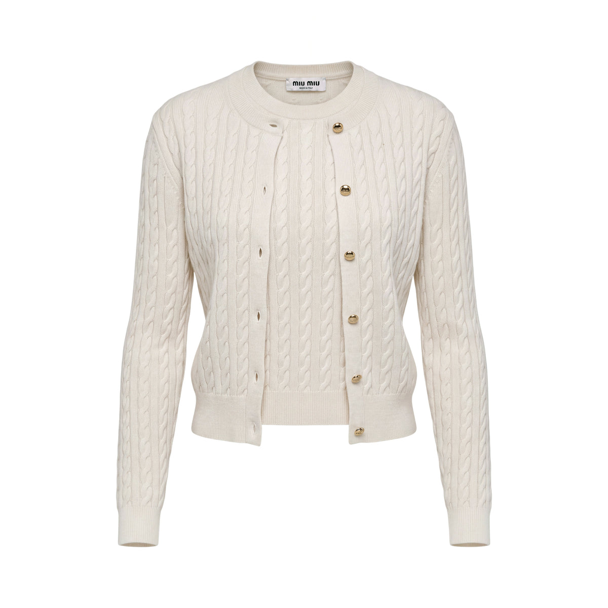 MIU MIU CASHMERE 2-PIECE CARDIGAN SET - SIZE 36