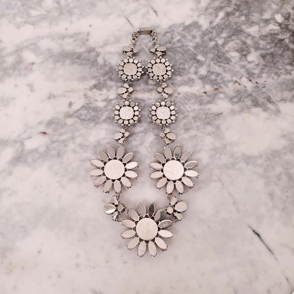 MIU MIU FLORAL CRYSTAL NECKLACE