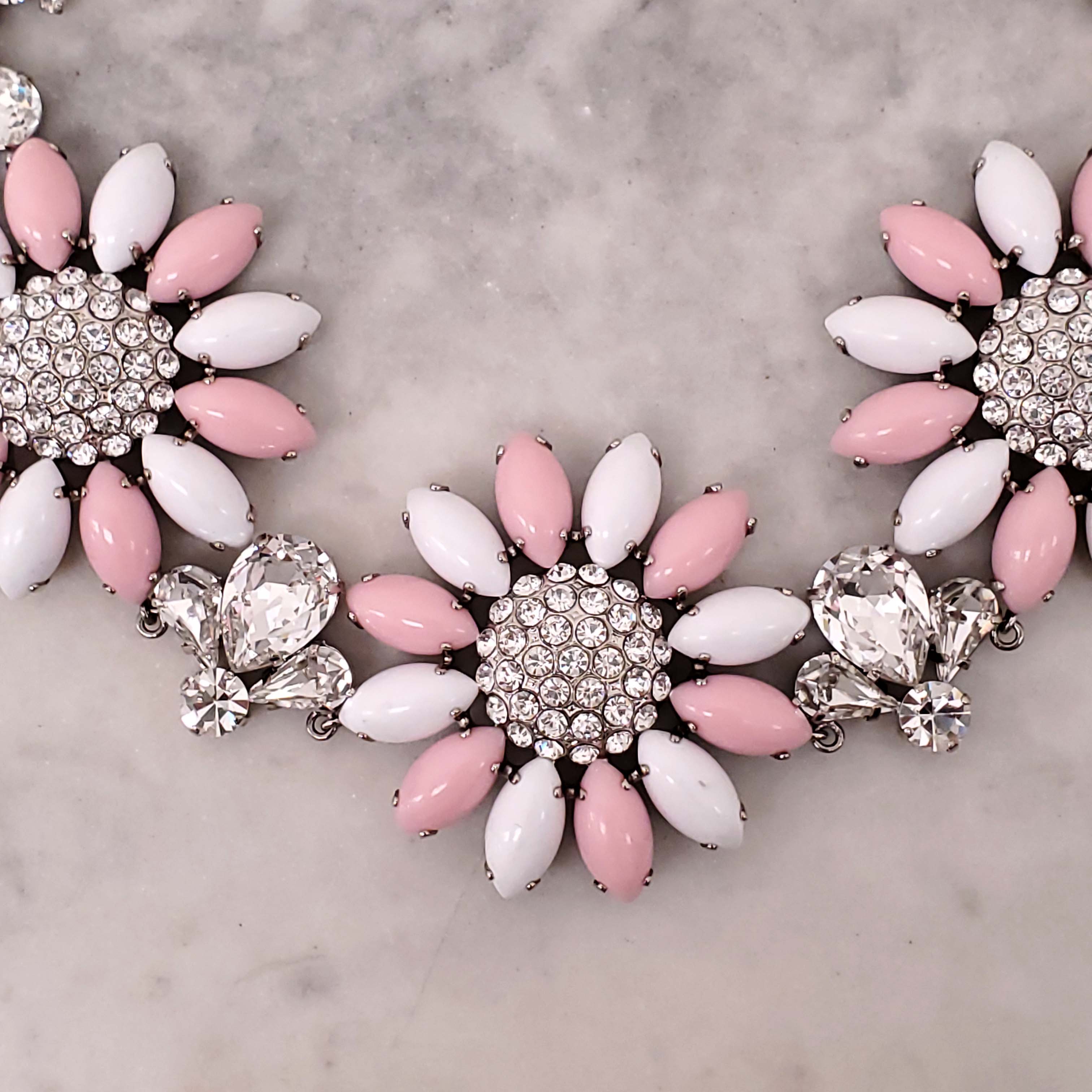 MIU MIU FLORAL CRYSTAL NECKLACE