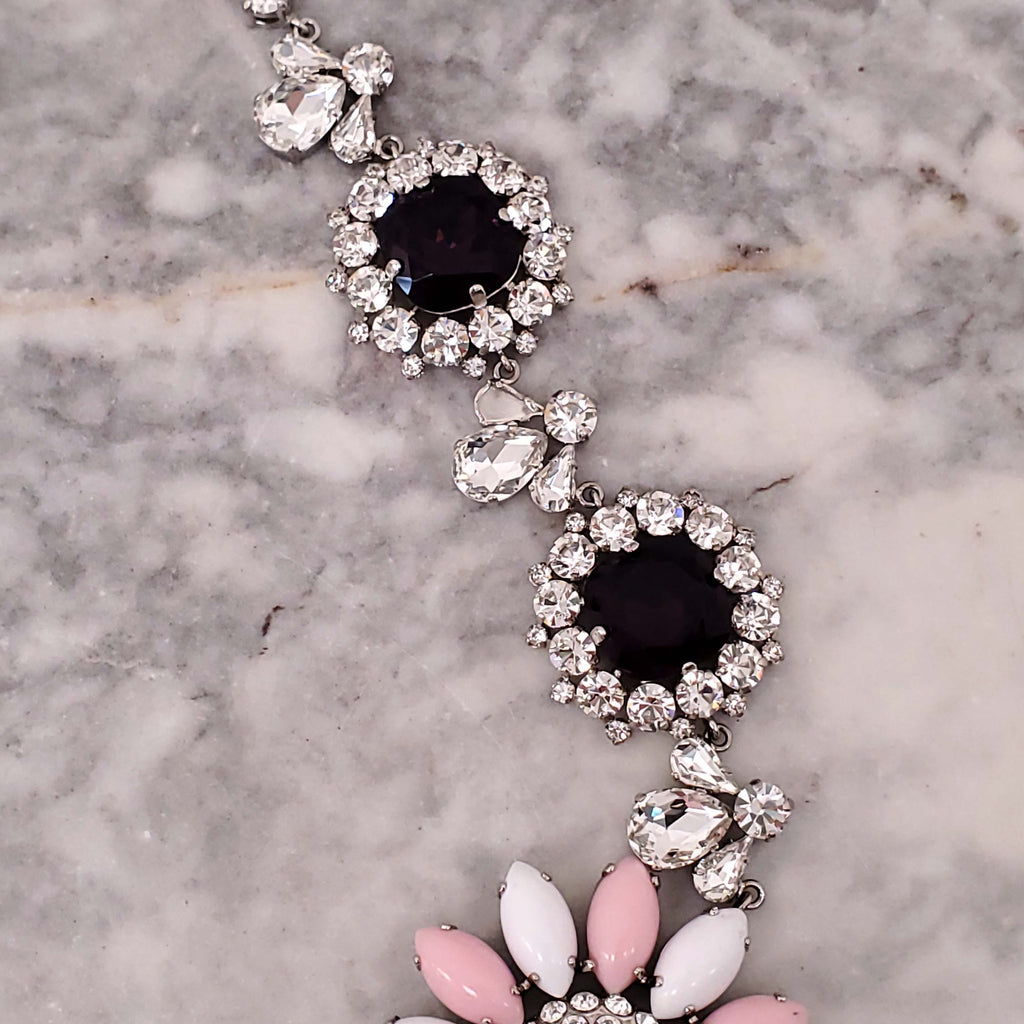 MIU MIU FLORAL CRYSTAL NECKLACE