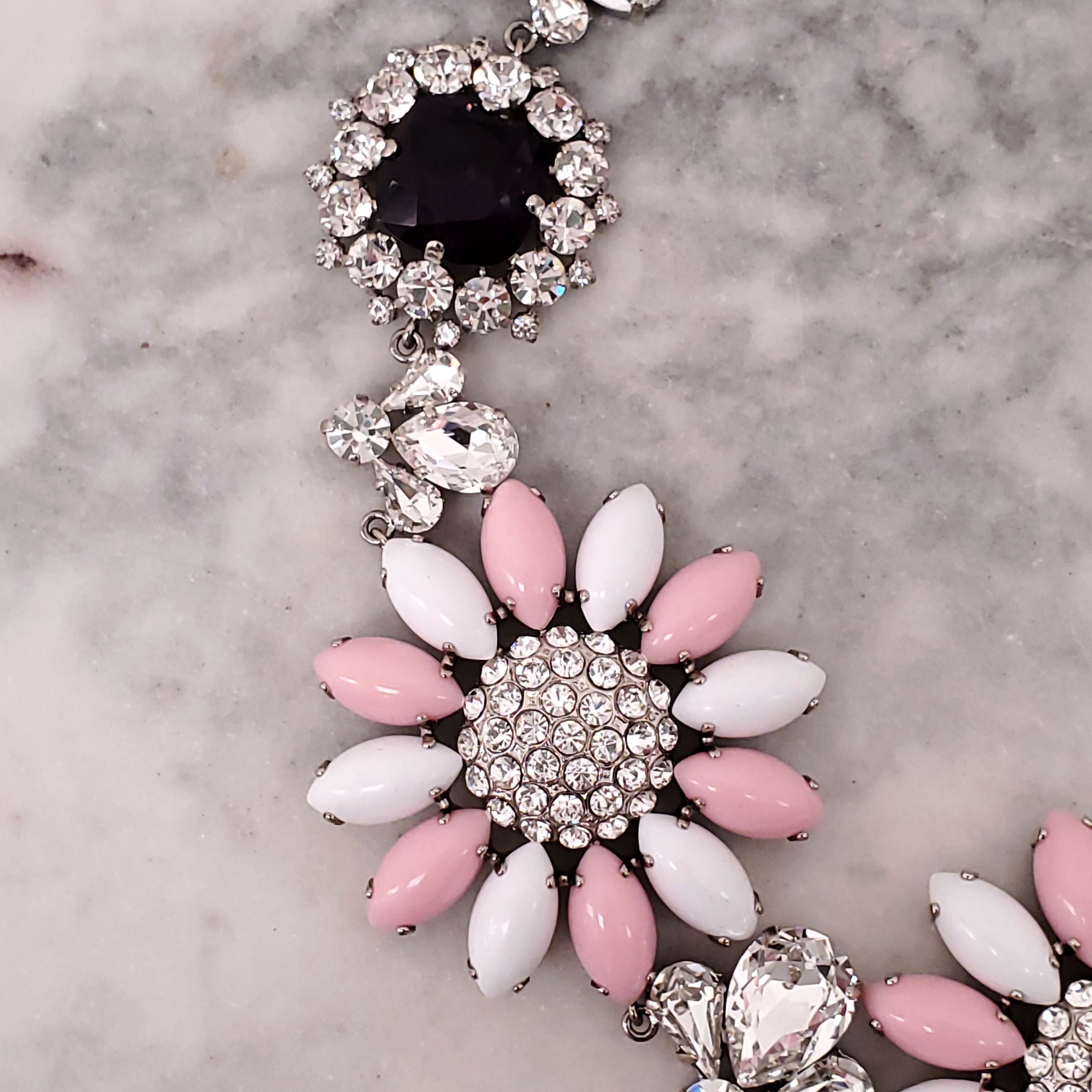 MIU MIU FLORAL CRYSTAL NECKLACE