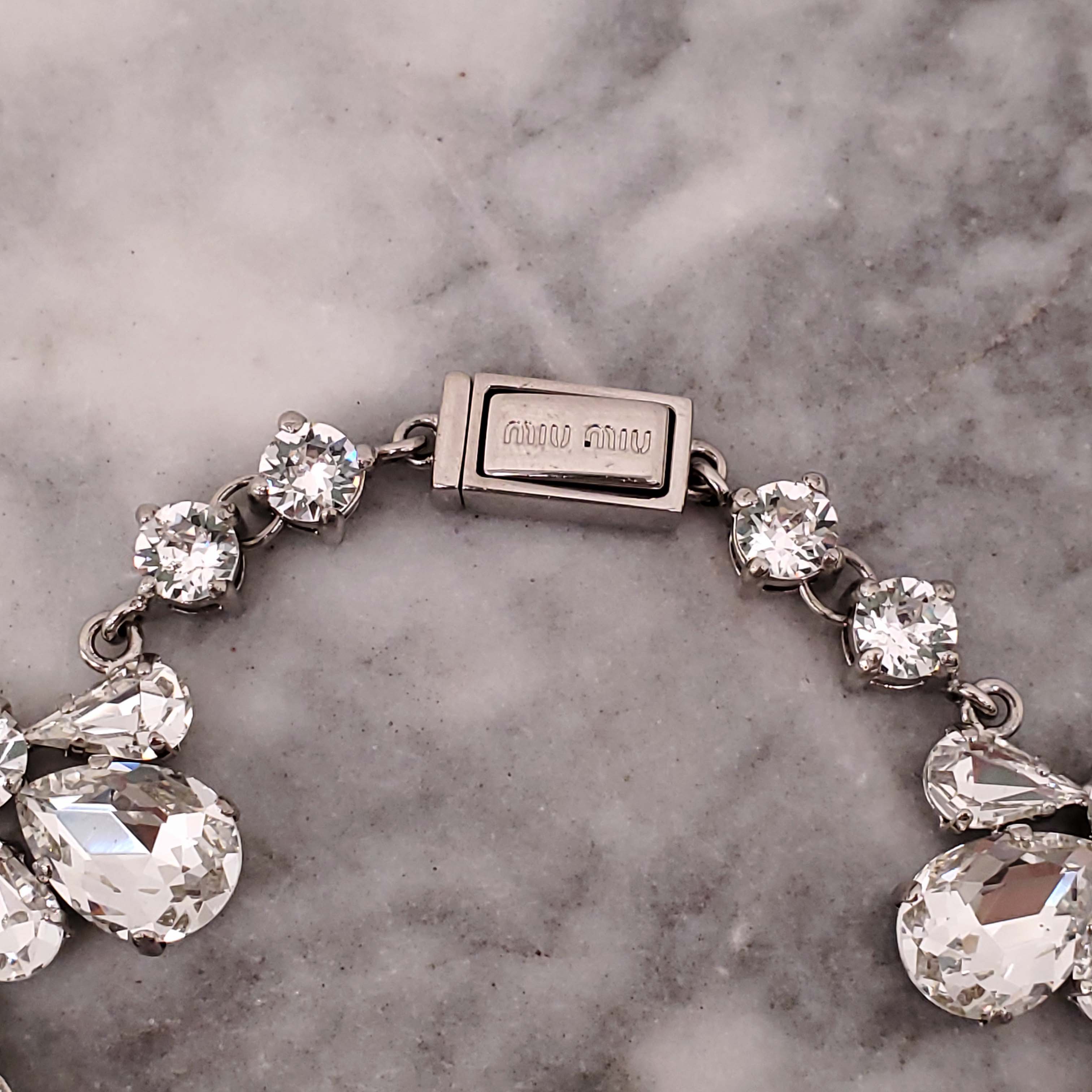 MIU MIU FLORAL CRYSTAL NECKLACE