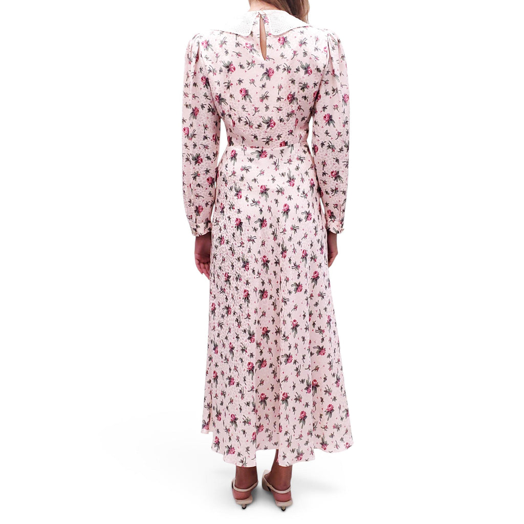 MIU MIU FLORAL DRESS WITH LACE LAPEL - SIZE 42