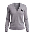 MIU MIU GREY CARDIGAN WITH CAT EMBROIDERY - SIZE 40
