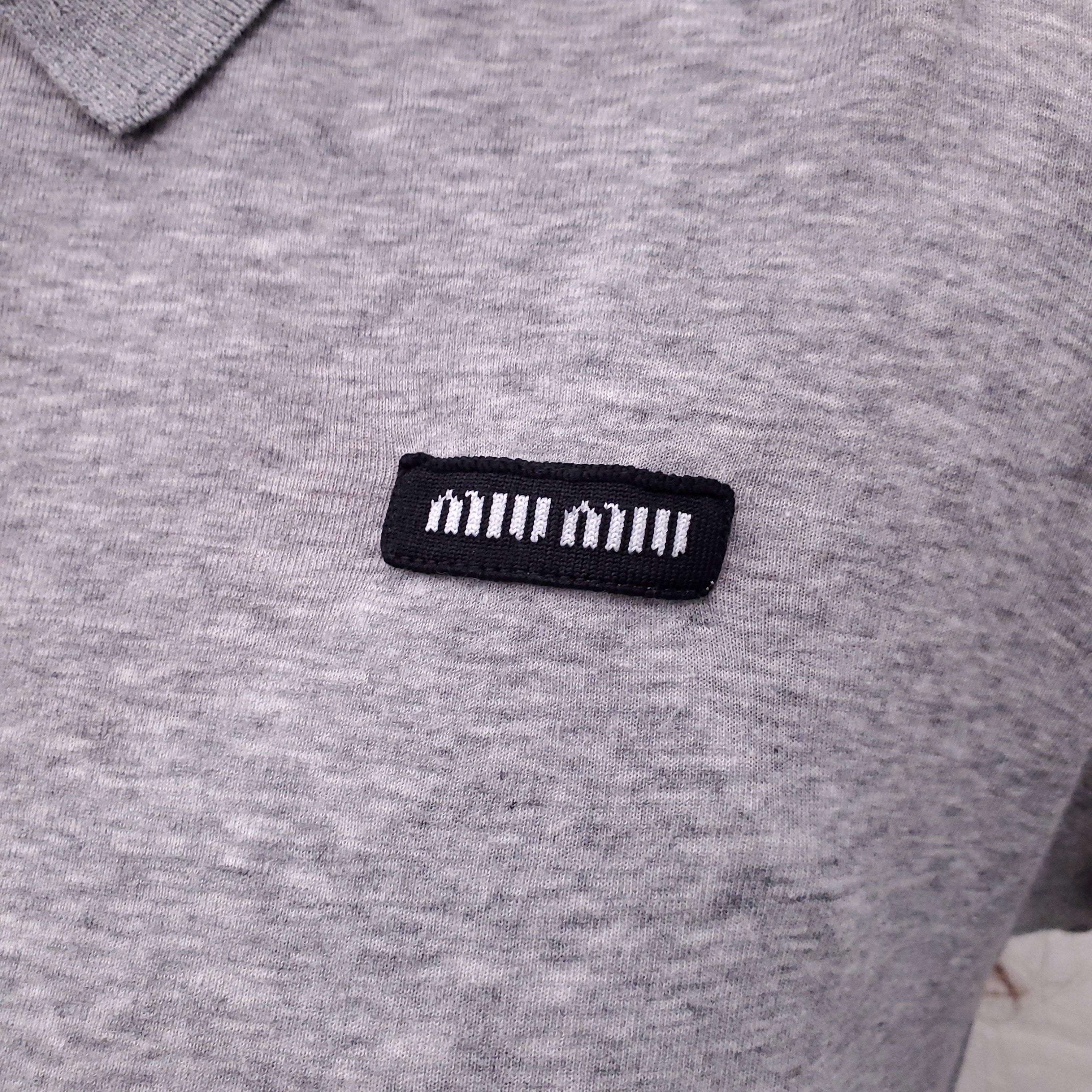 MIU MIU GREY COLLARED LONG SLEEVE - SIZE S