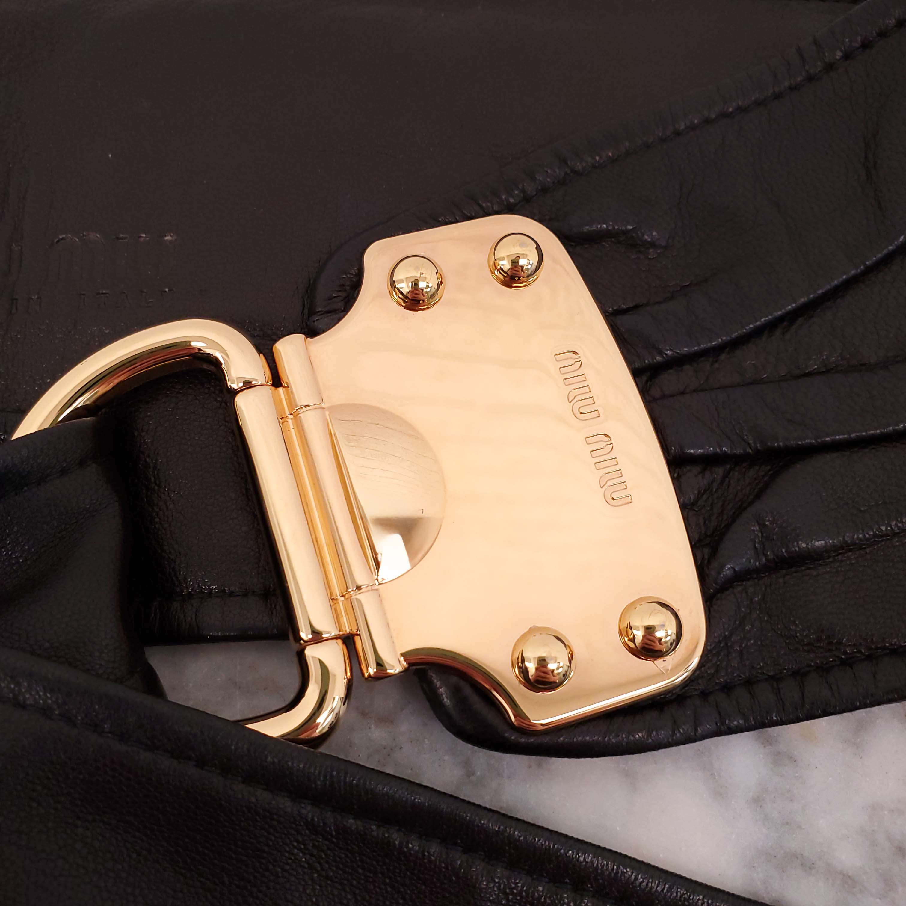 MIU MIU LARGE LEATHER BELT WITH TIE DETAIL - SIZE 70