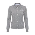 MIU MIU LOGO CASHMERE POLO CARDIGAN - SIZE 38