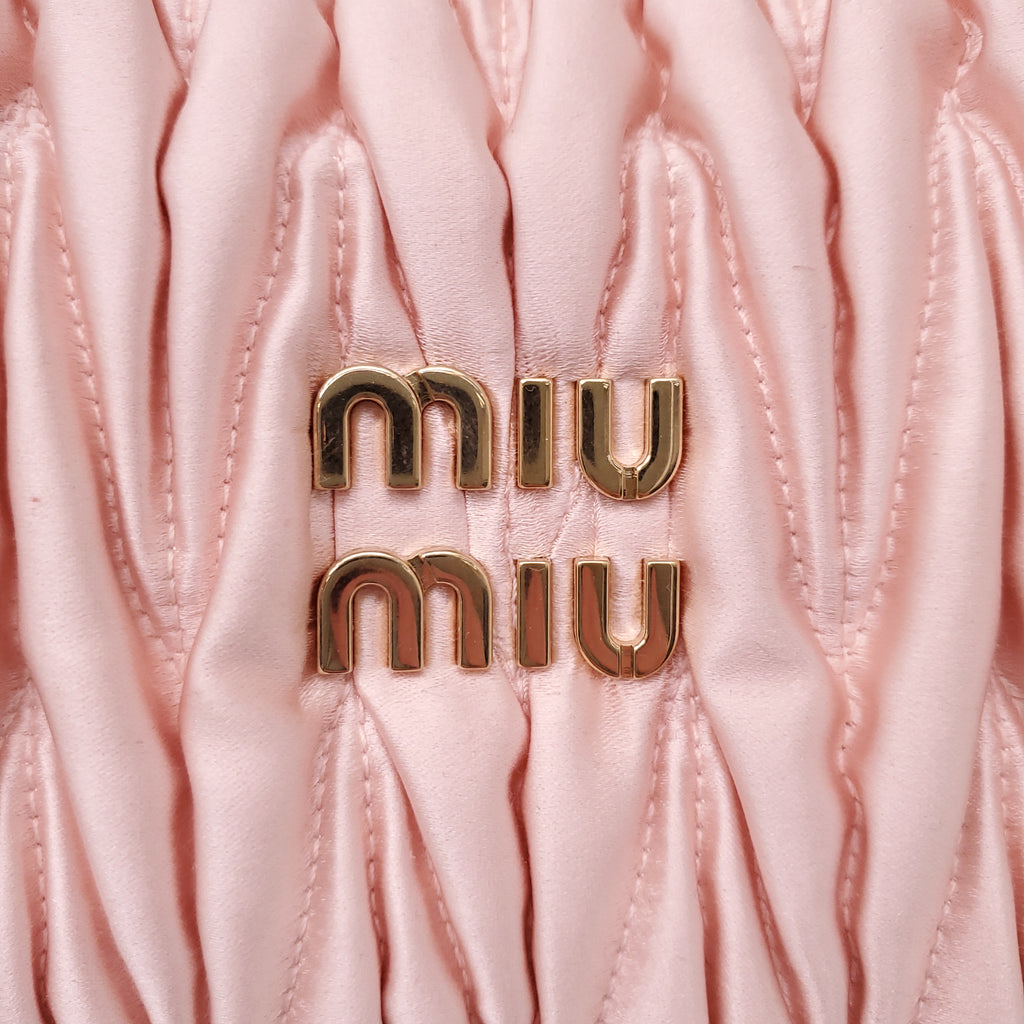 MIU MIU PINK SATIN MINI WANDER BAG